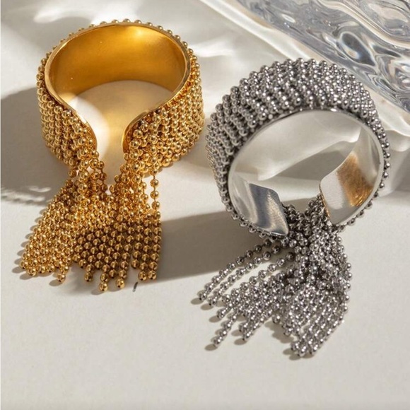 Silver Bead Tassel Ring – Adjustable Stainless Steel, Gift Ready - Picture 3 of 7